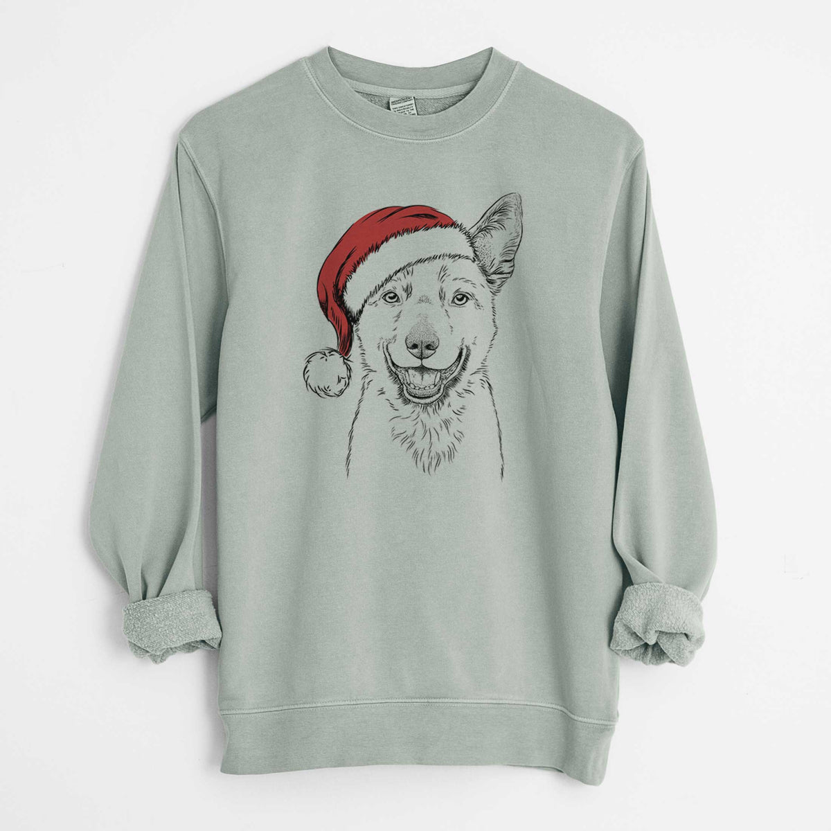 Santa Arden the Australian Kelpie - Unisex Pigment Dyed Crew Sweatshirt
