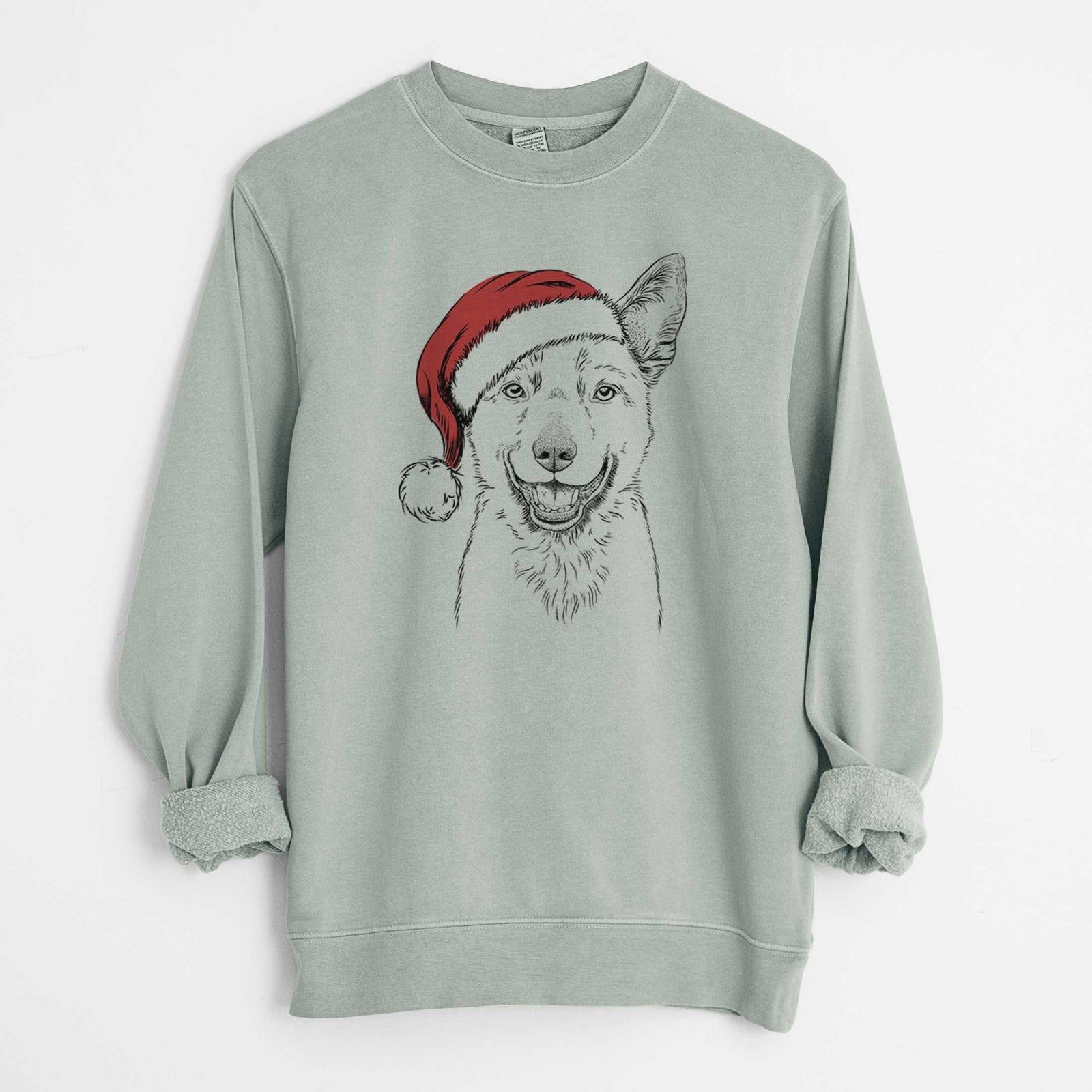 Santa Arden the Australian Kelpie - Unisex Pigment Dyed Crew Sweatshirt