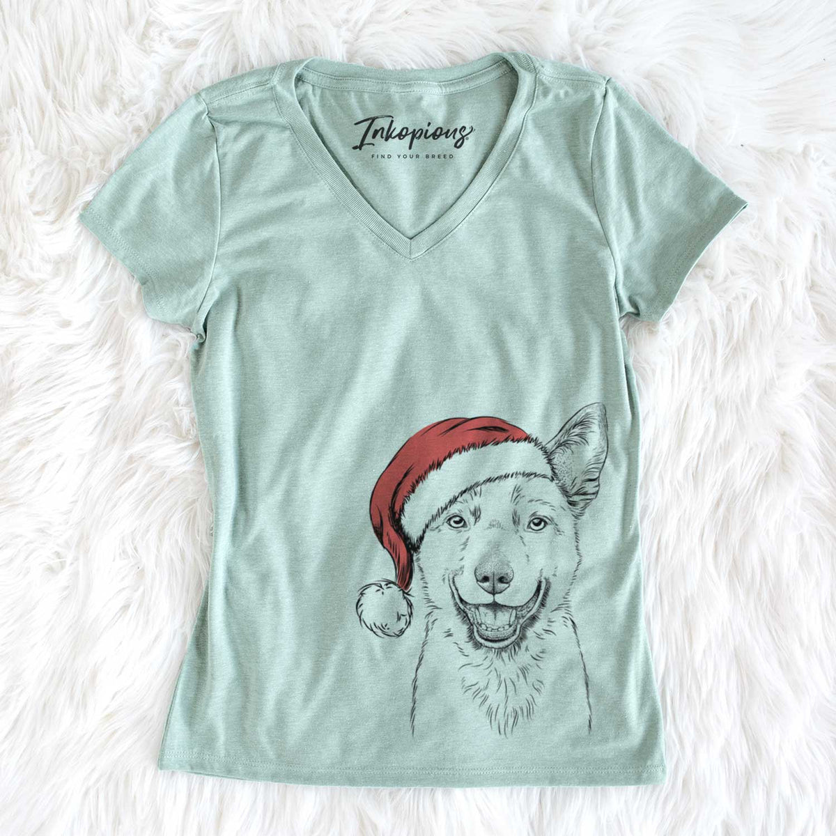 Santa Arden the Australian Kelpie - Women&#39;s V-neck Shirt