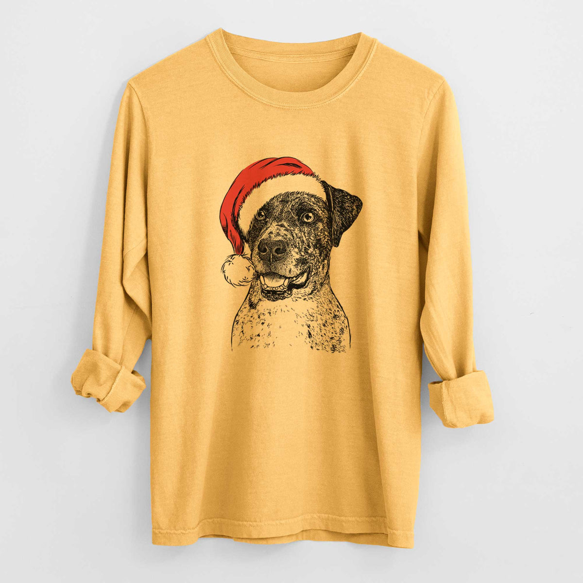 Santa Argos the Catahoula - Heavyweight 100% Cotton Long Sleeve