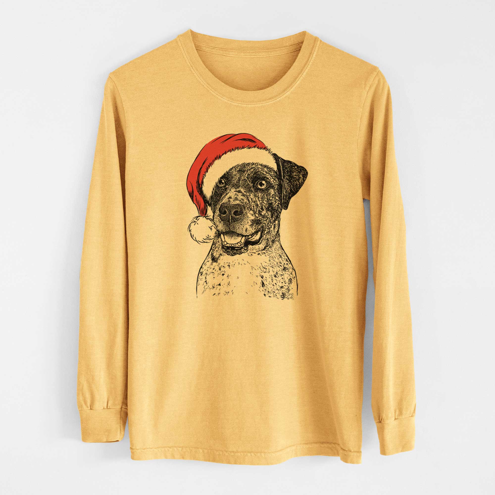 Santa Argos the Catahoula - Heavyweight 100% Cotton Long Sleeve