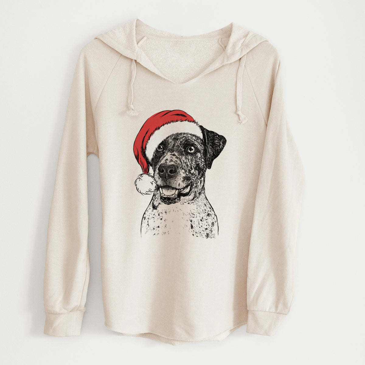 Santa Argos the Catahoula - Cali Wave Hooded Sweatshirt
