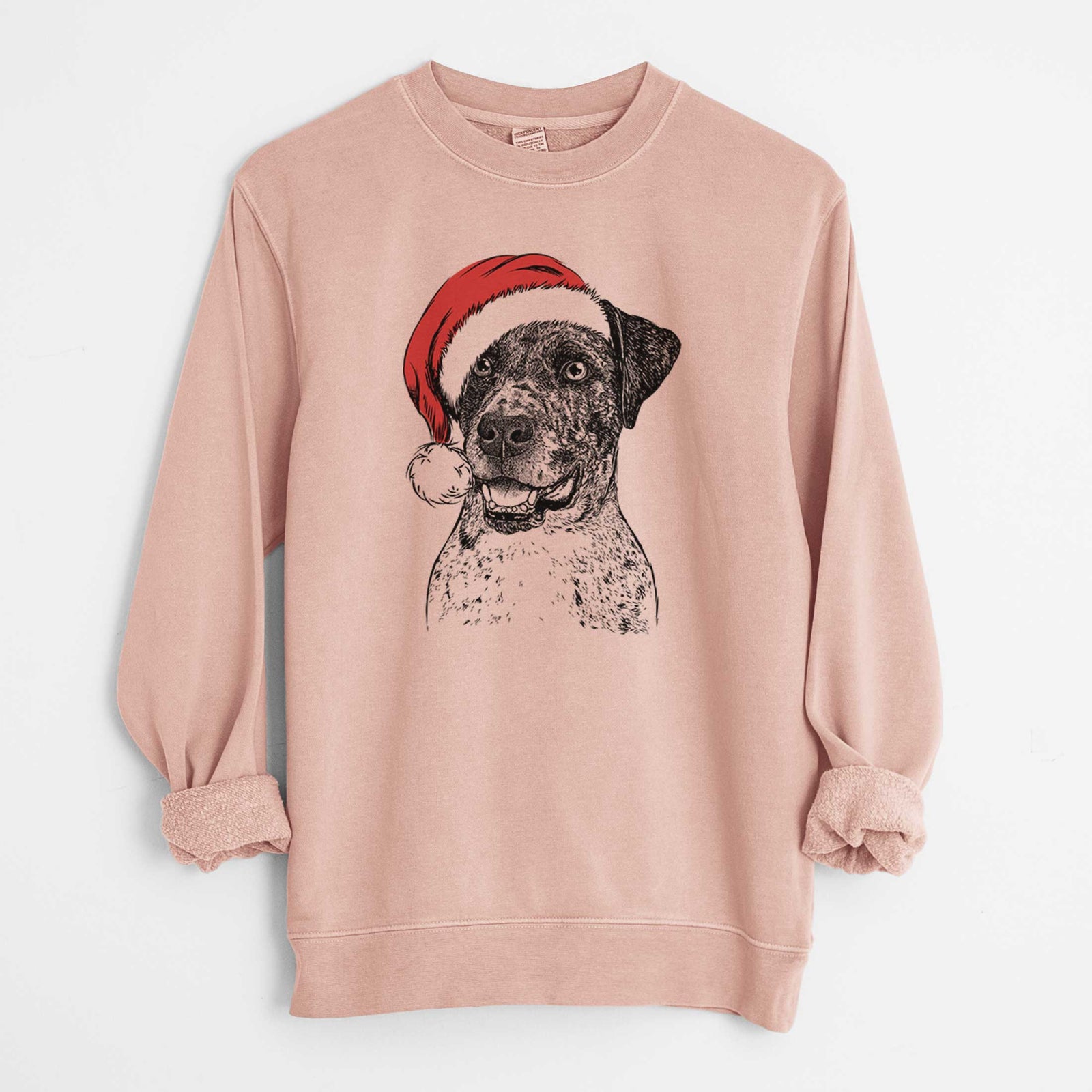 Santa Argos the Catahoula - Unisex Pigment Dyed Crew Sweatshirt
