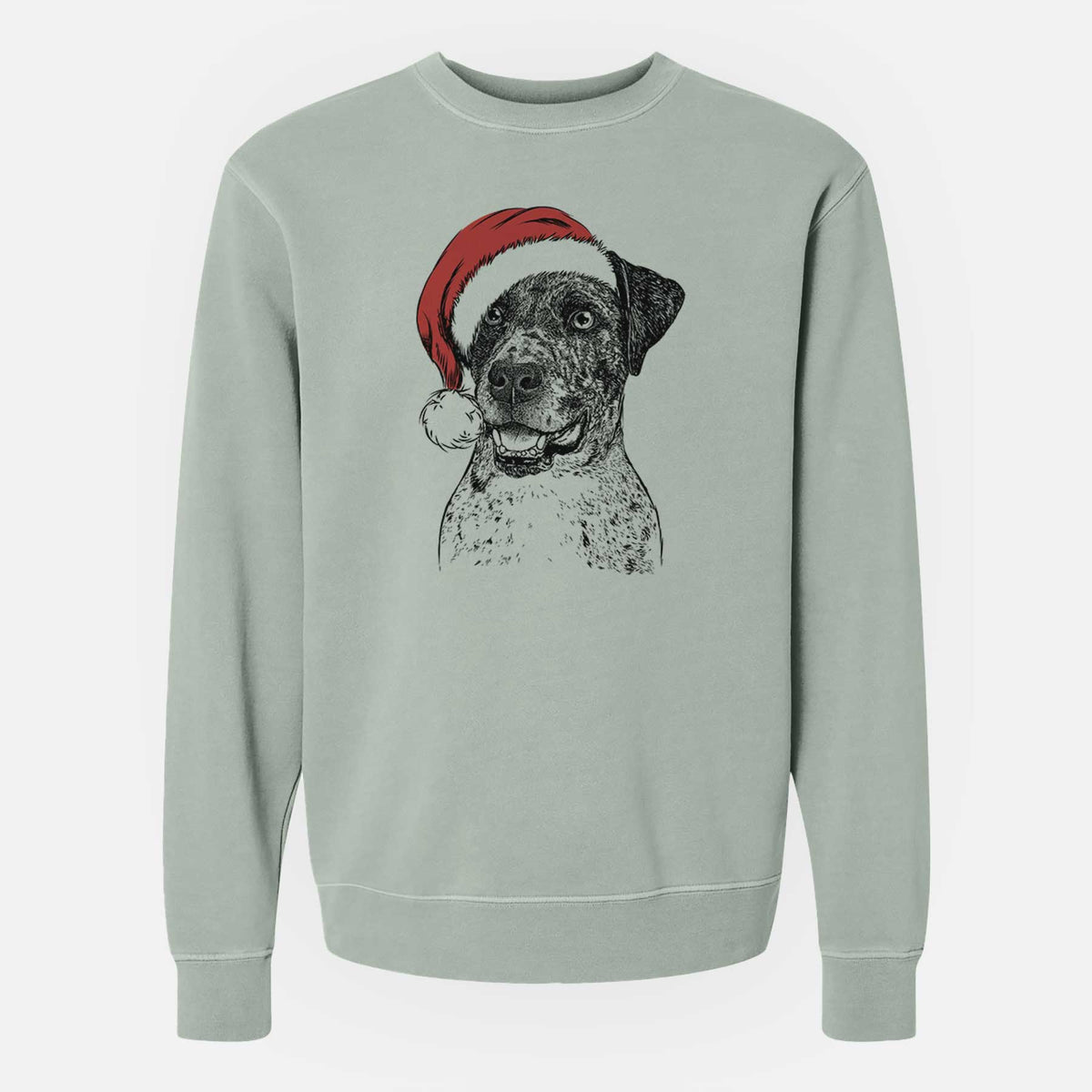 Santa Argos the Catahoula - Unisex Pigment Dyed Crew Sweatshirt