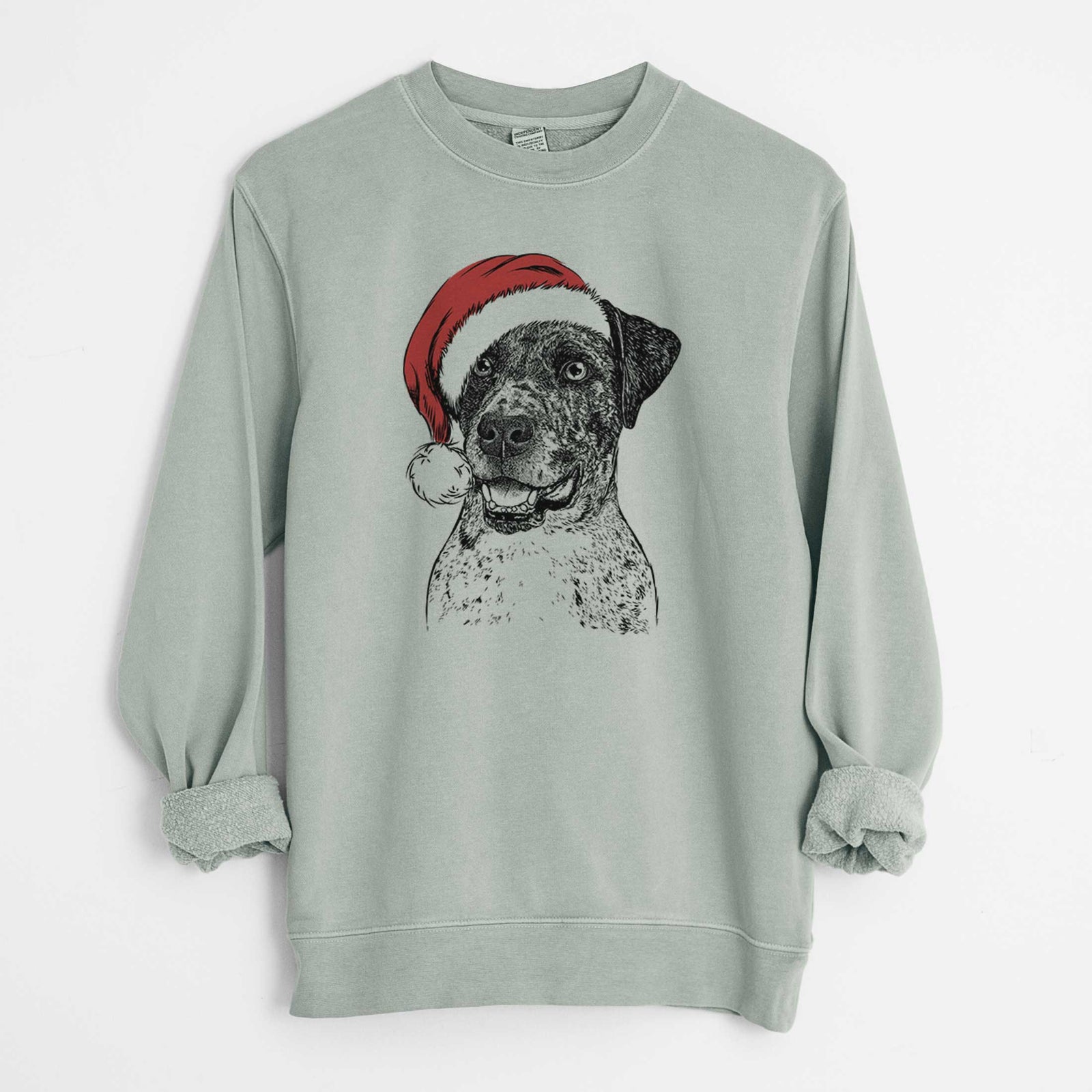 Santa Argos the Catahoula - Unisex Pigment Dyed Crew Sweatshirt