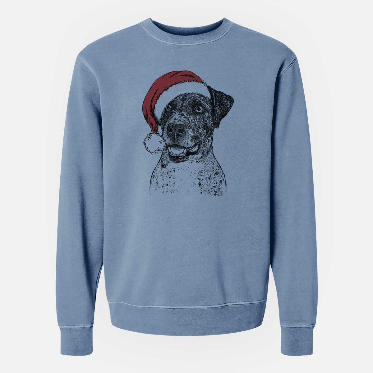 Santa Argos the Catahoula - Unisex Pigment Dyed Crew Sweatshirt