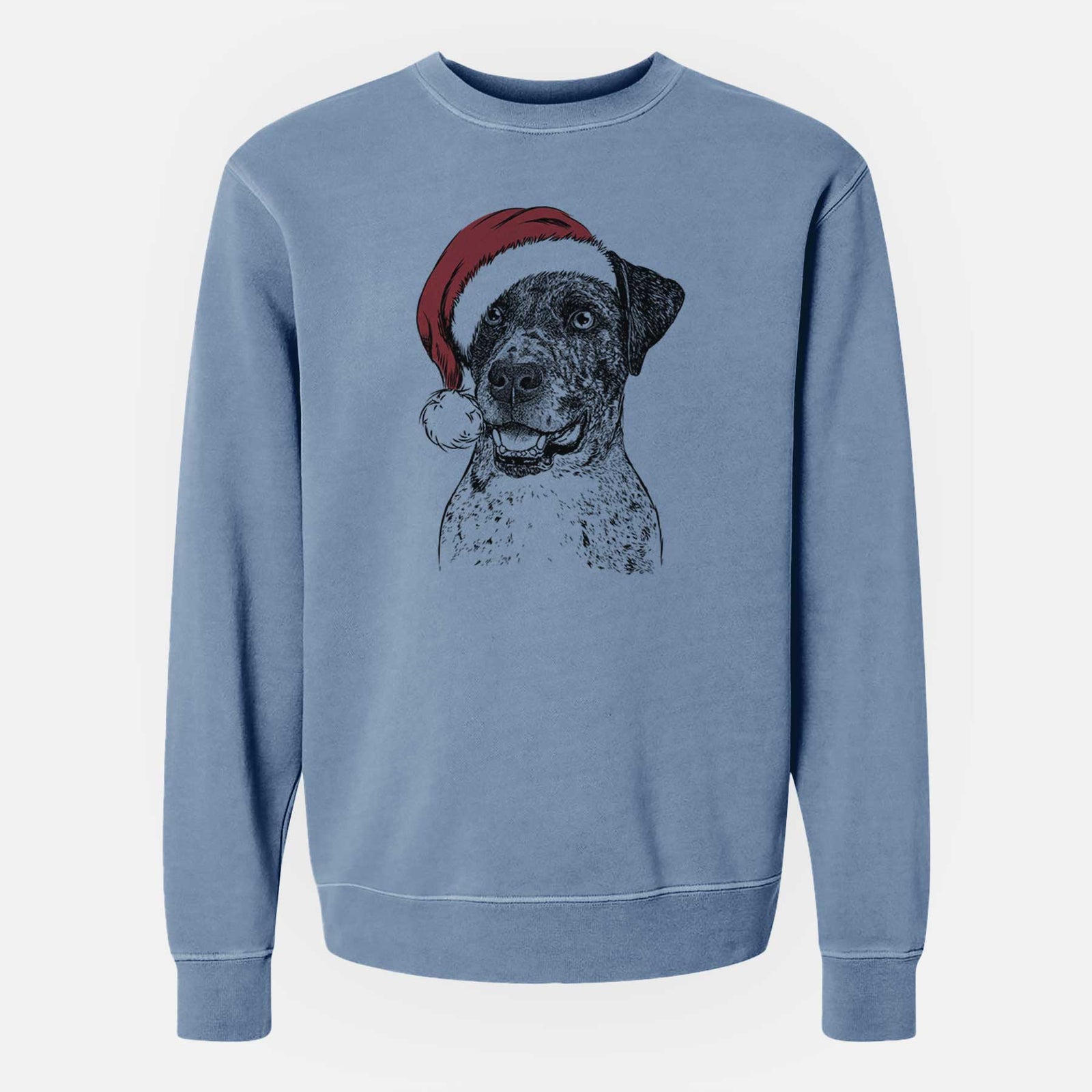 Santa Argos the Catahoula - Unisex Pigment Dyed Crew Sweatshirt
