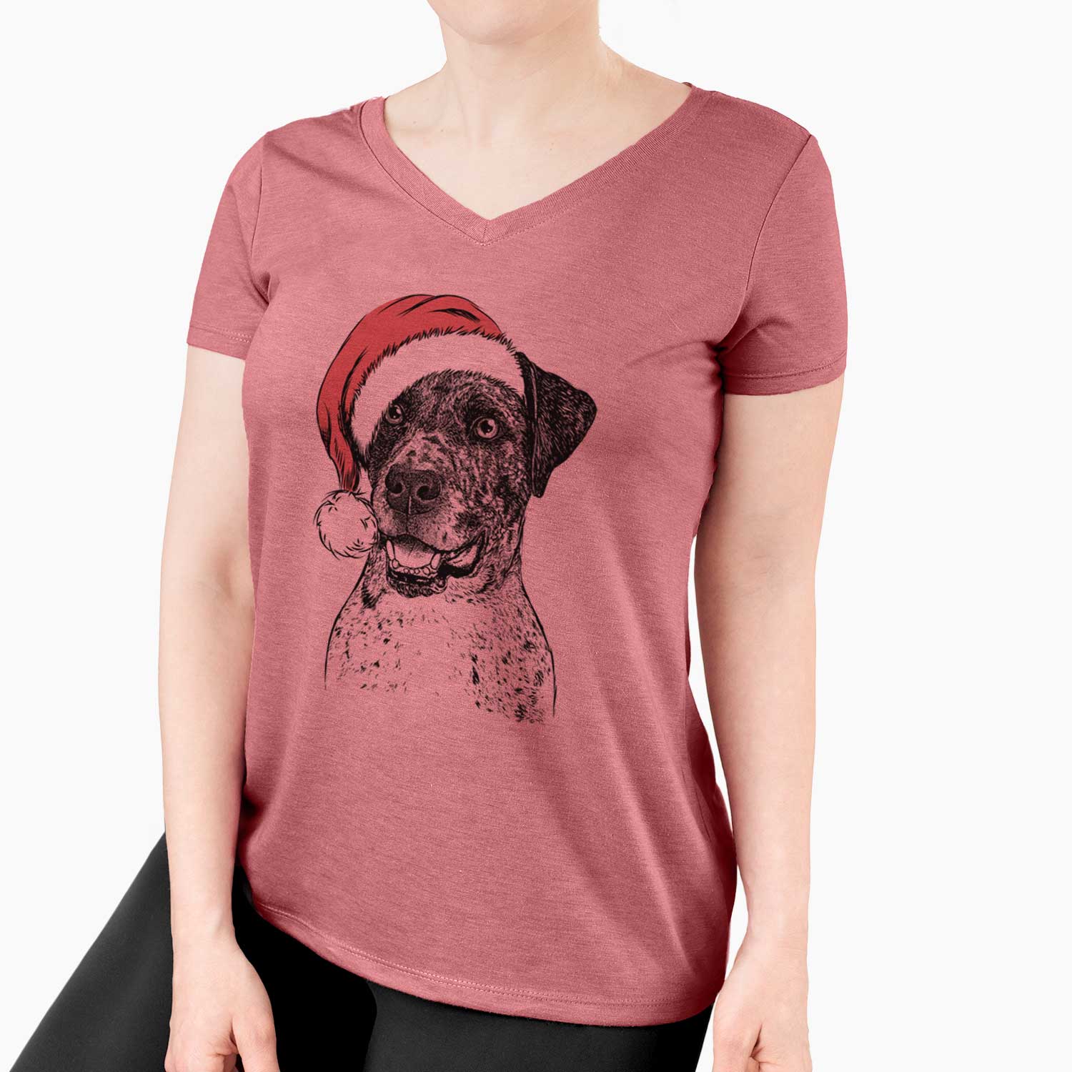 Santa Argos the Catahoula - Women's V-neck Shirt