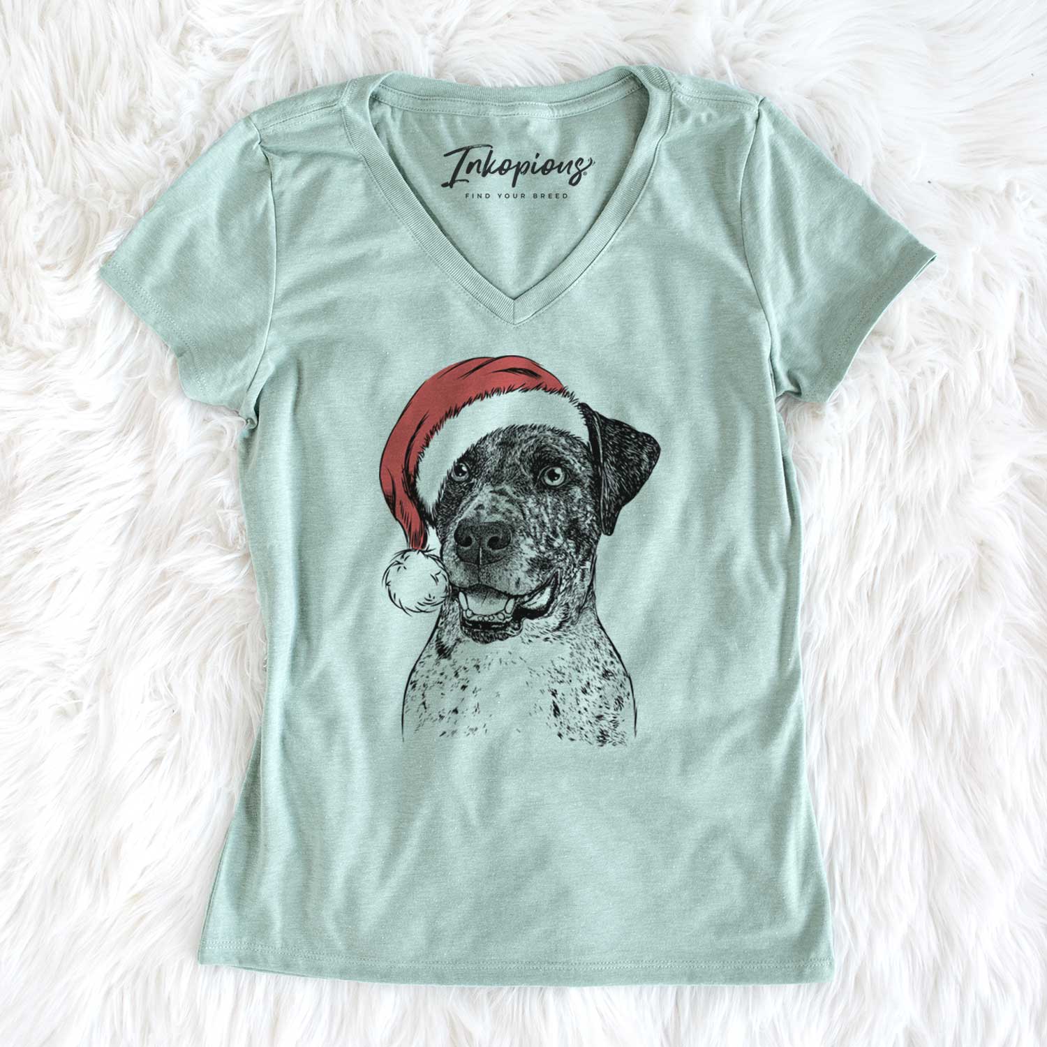 Santa Argos the Catahoula - Women's V-neck Shirt