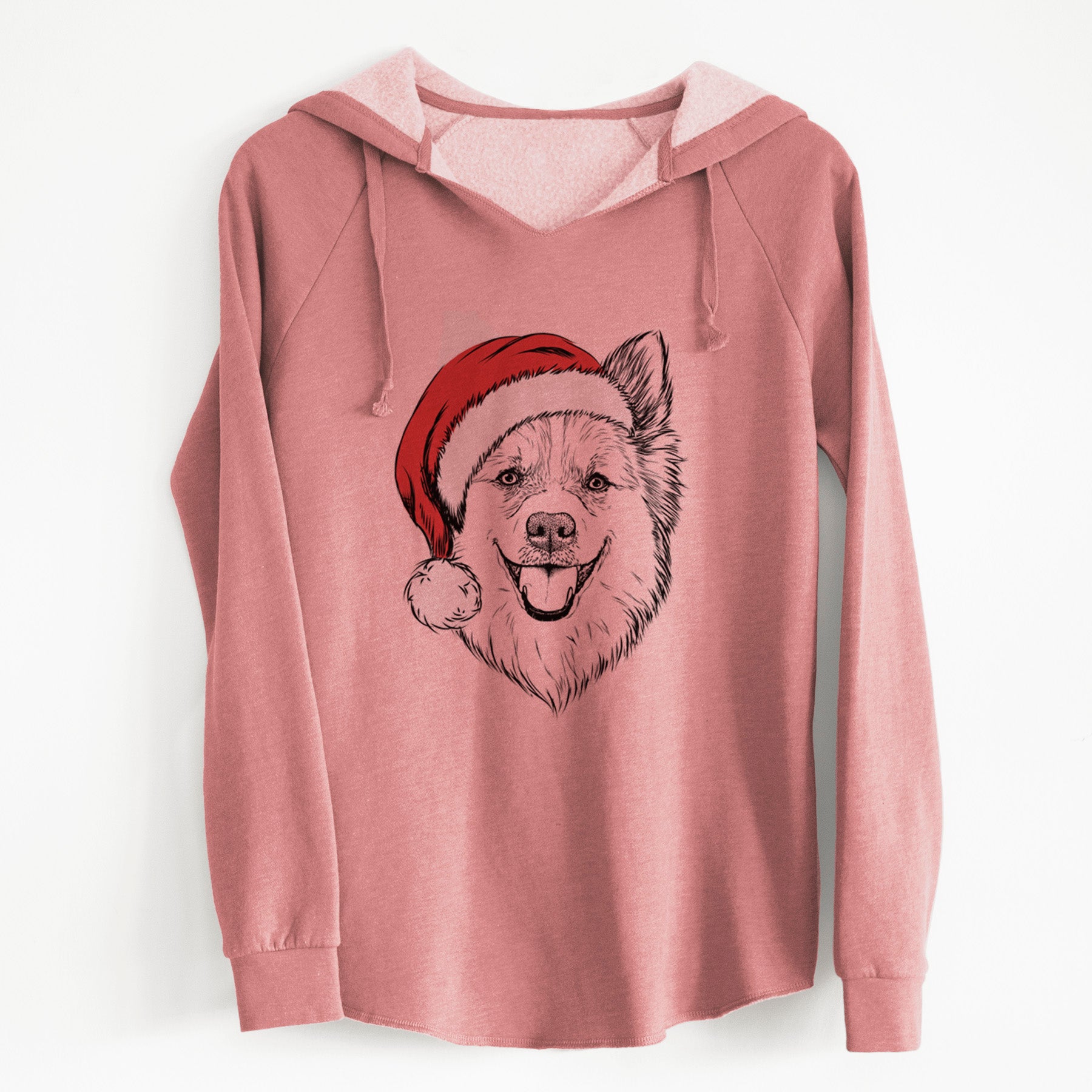 Santa Ari the Icelandic Sheepdog - Cali Wave Hooded Sweatshirt