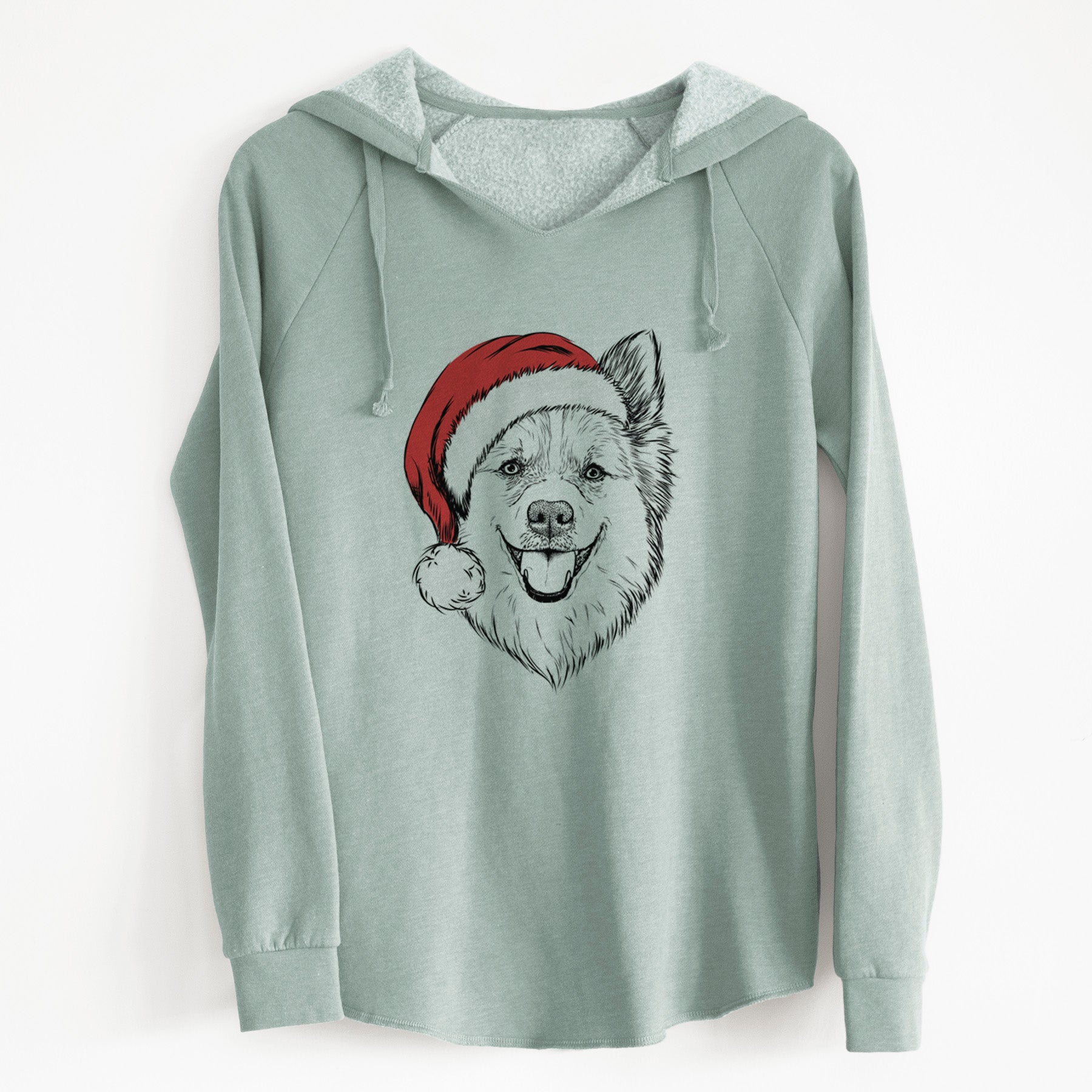 Santa Ari the Icelandic Sheepdog - Cali Wave Hooded Sweatshirt