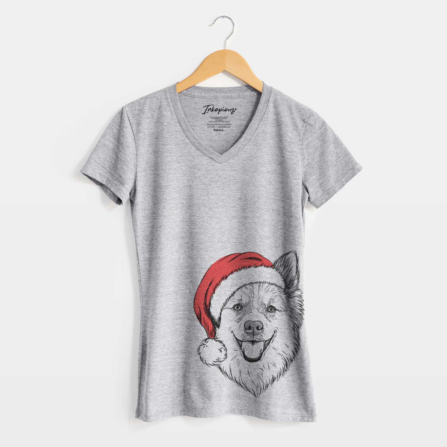 Santa Ari the Icelandic Sheepdog - Women's V-neck Shirt