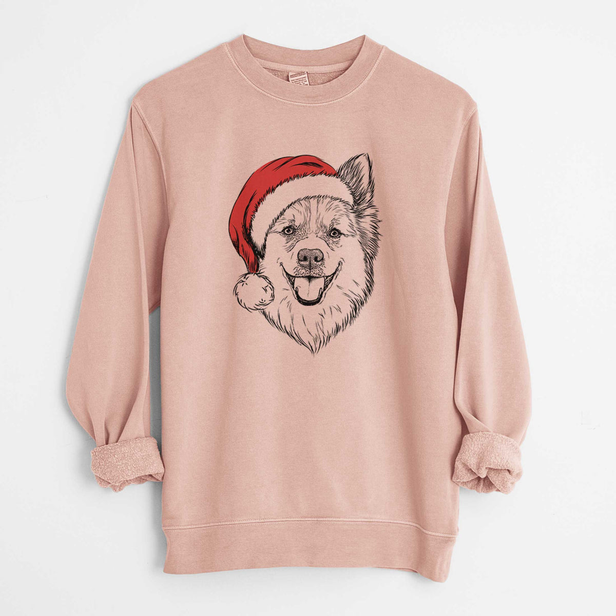 Santa Ari the Icelandic Sheepdog - Unisex Pigment Dyed Crew Sweatshirt