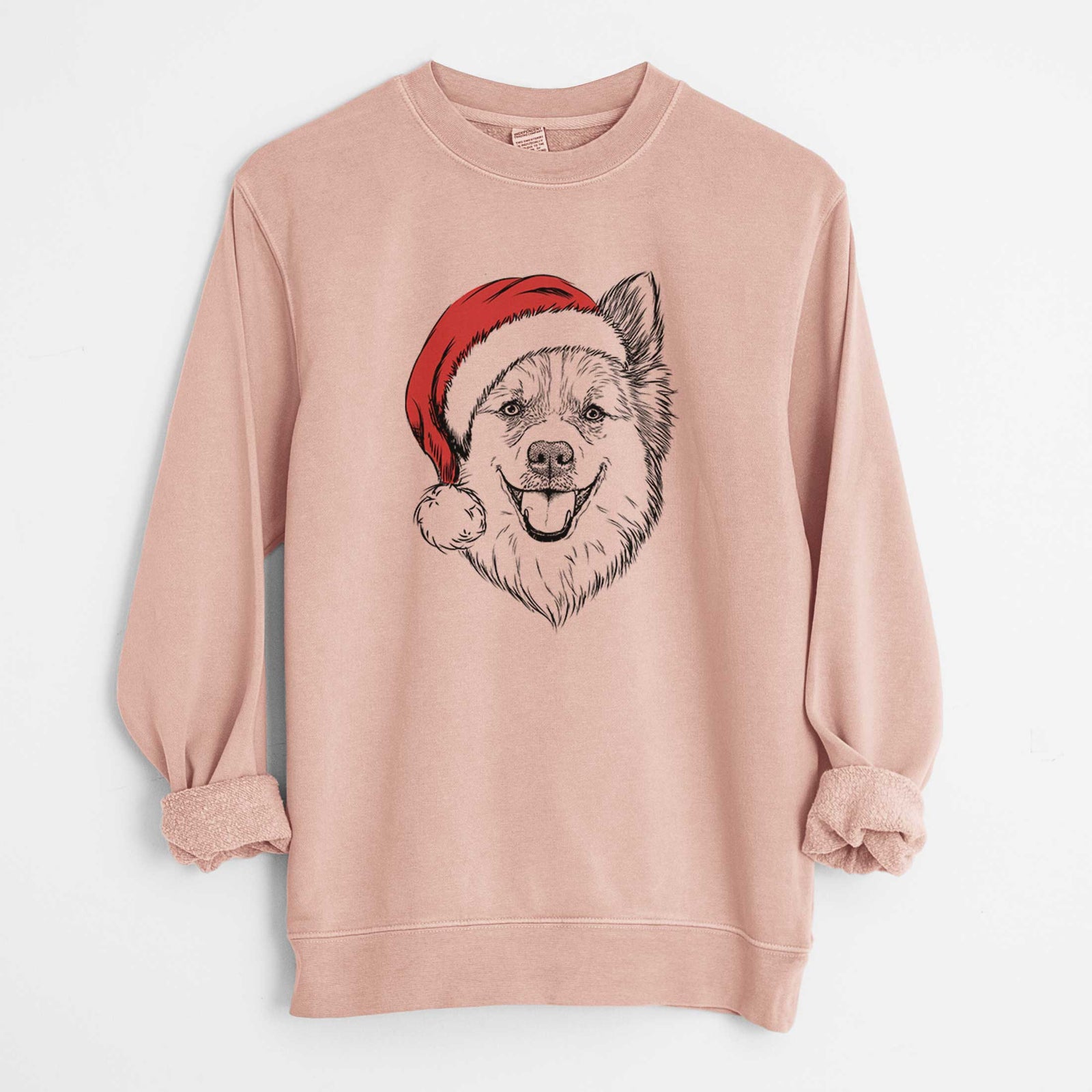 Santa Ari the Icelandic Sheepdog - Unisex Pigment Dyed Crew Sweatshirt