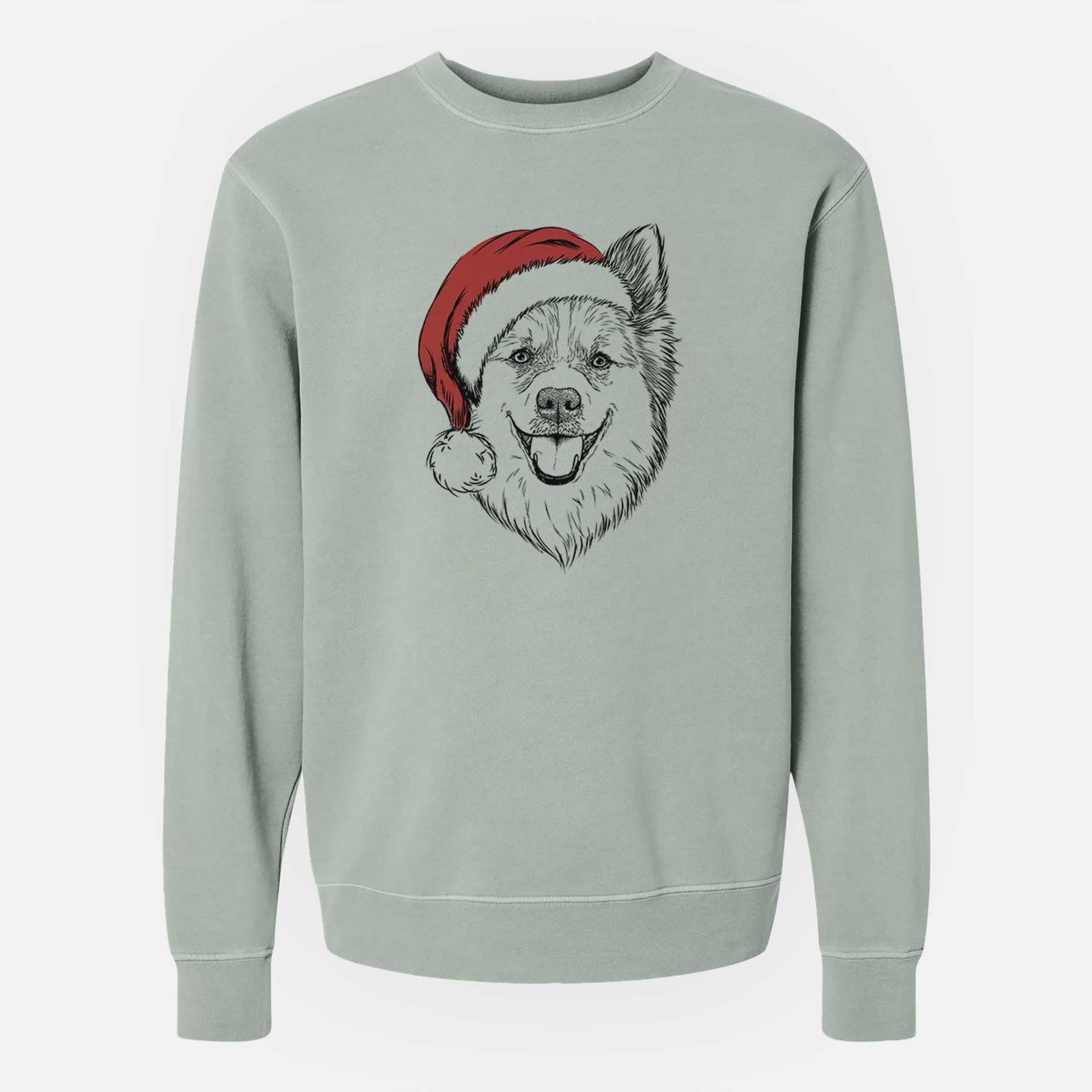 Santa Ari the Icelandic Sheepdog - Unisex Pigment Dyed Crew Sweatshirt