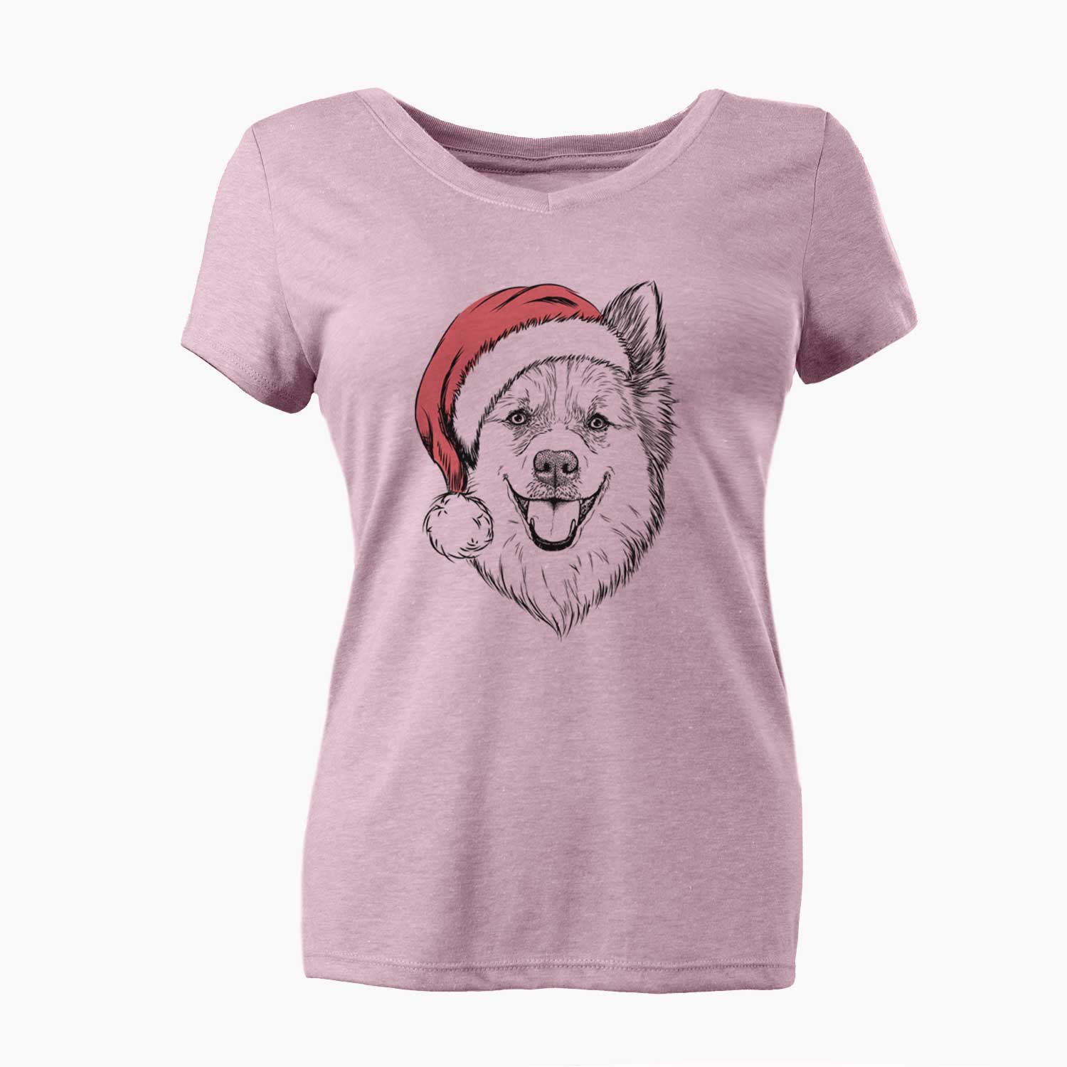 Santa Ari the Icelandic Sheepdog - Women's V-neck Shirt