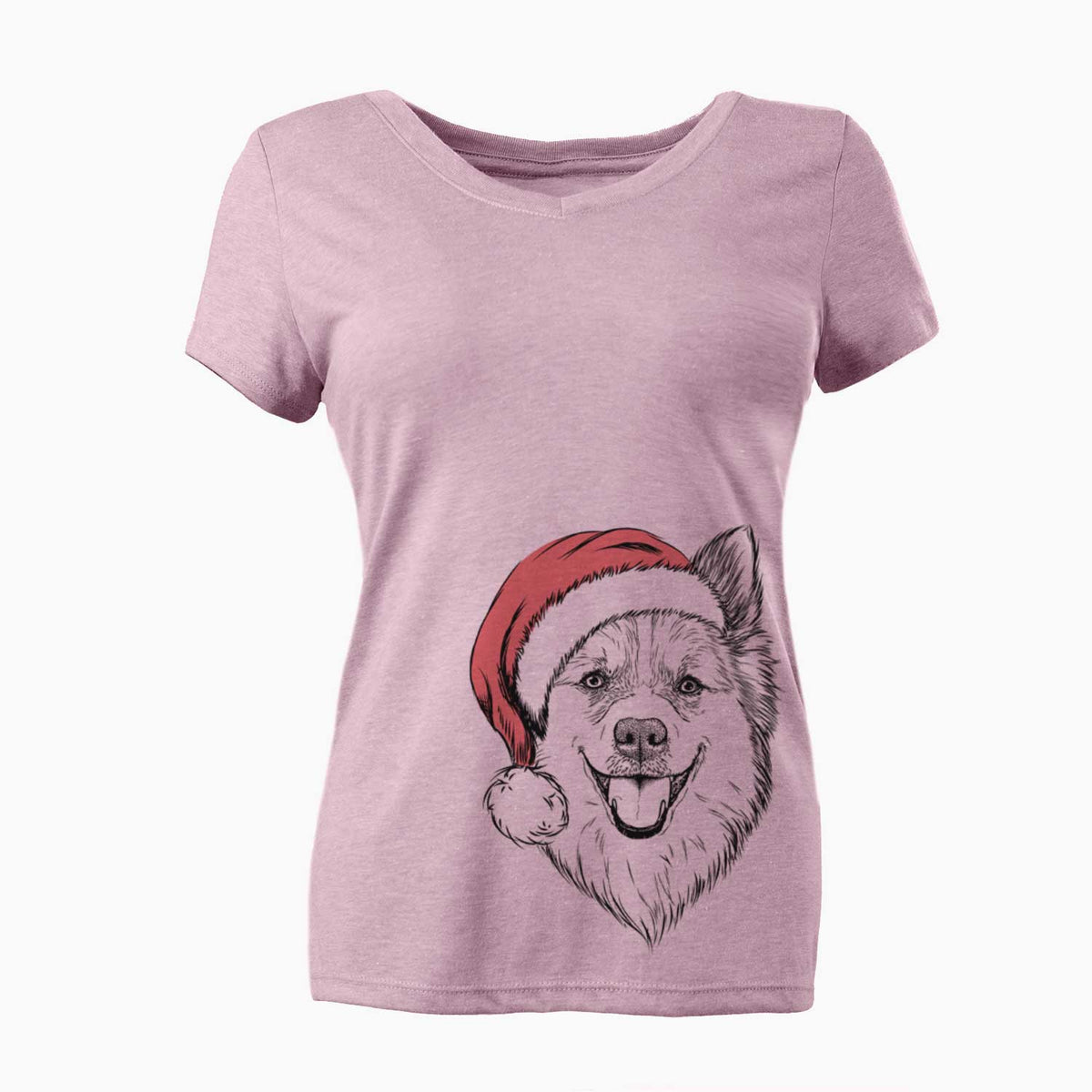 Santa Ari the Icelandic Sheepdog - Women's V-neck Shirt