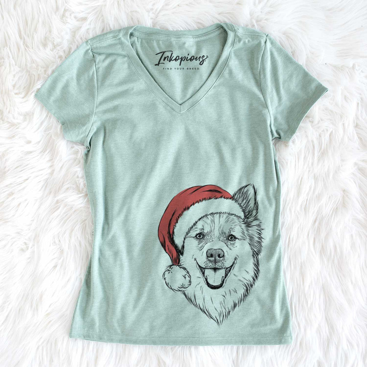 Santa Ari the Icelandic Sheepdog - Women&#39;s V-neck Shirt