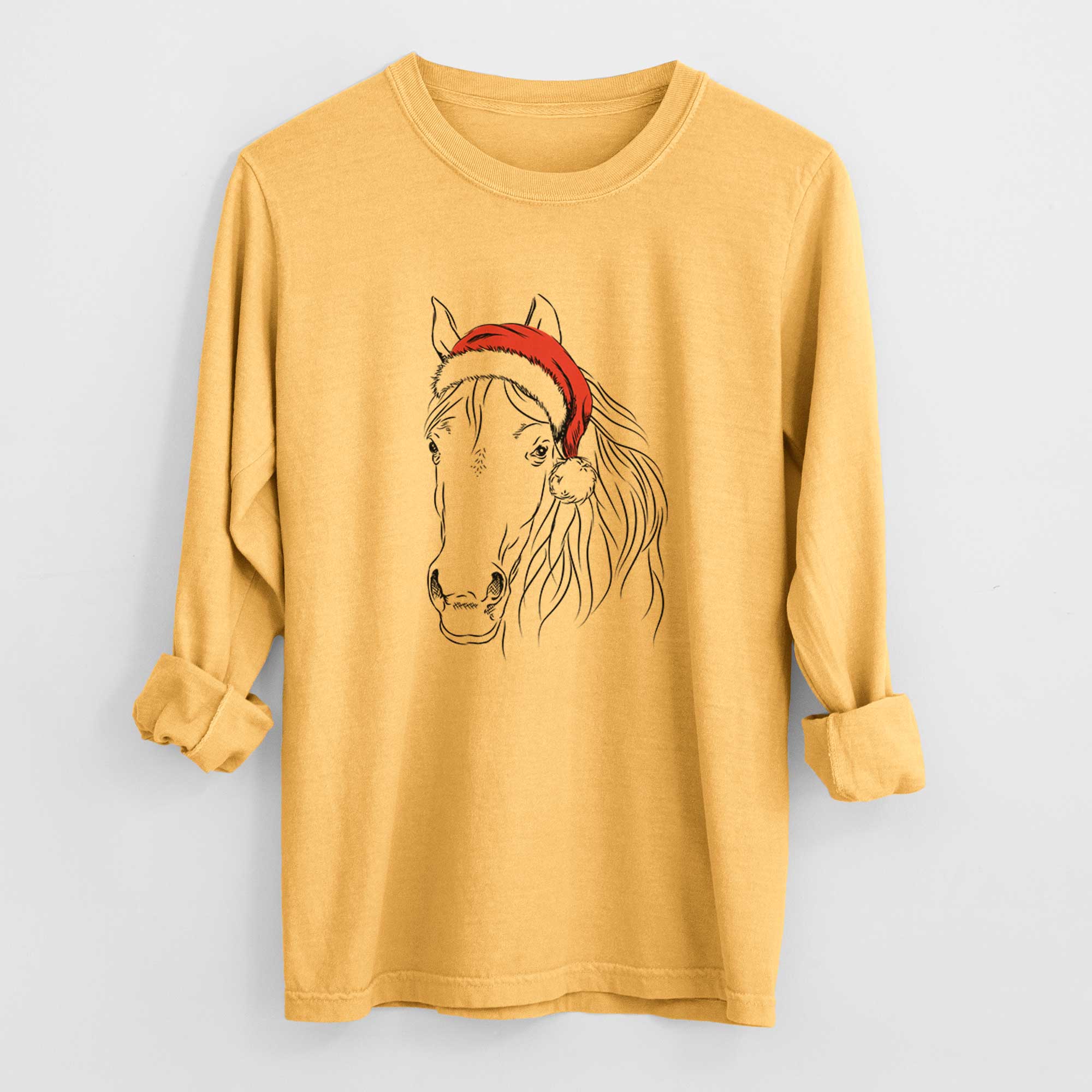 Santa Aria the Horse - Heavyweight 100% Cotton Long Sleeve