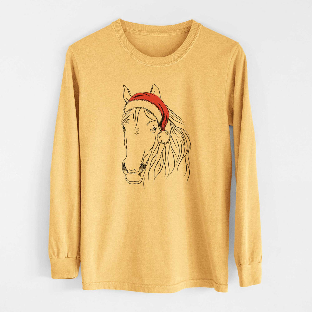 Santa Aria the Horse - Heavyweight 100% Cotton Long Sleeve