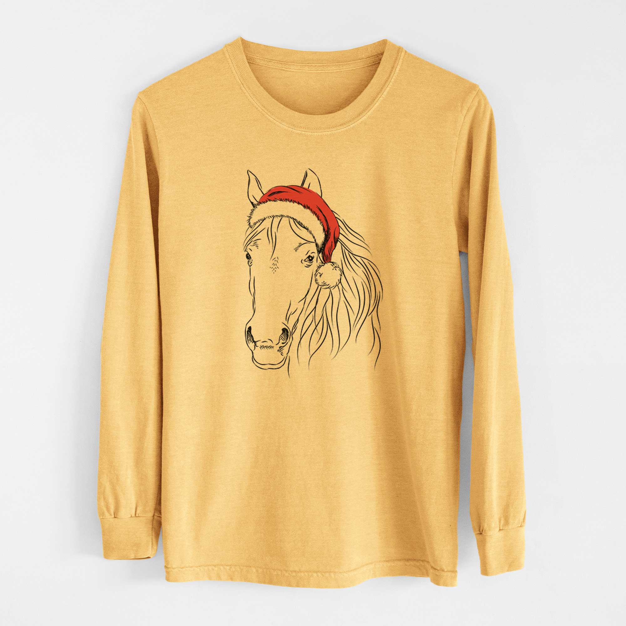 Santa Aria the Horse - Heavyweight 100% Cotton Long Sleeve