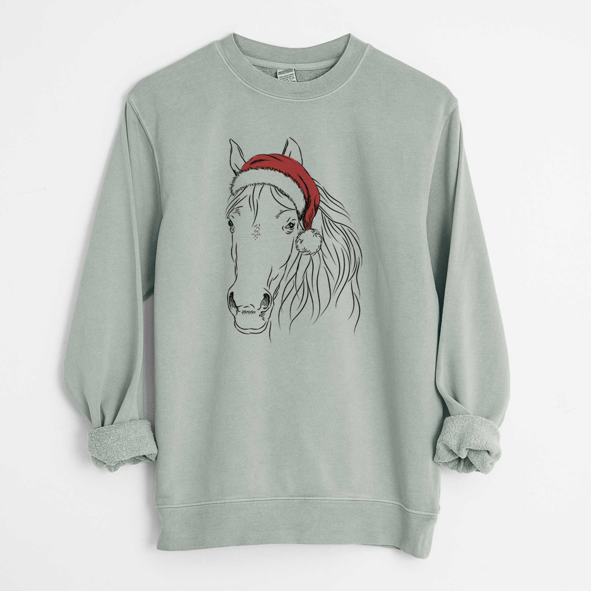 Santa Aria the Horse - Unisex Pigment Dyed Crew Sweatshirt