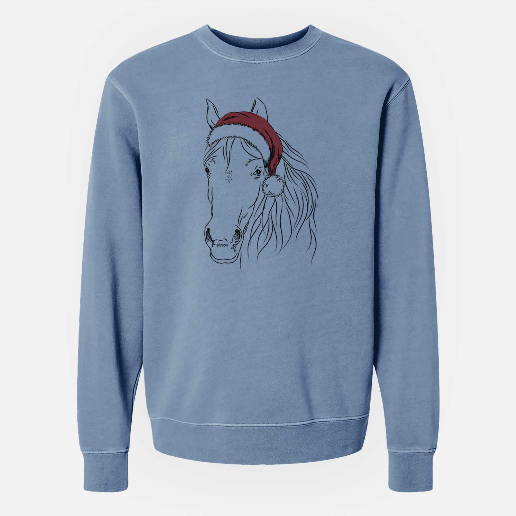 Santa Aria the Horse - Unisex Pigment Dyed Crew Sweatshirt
