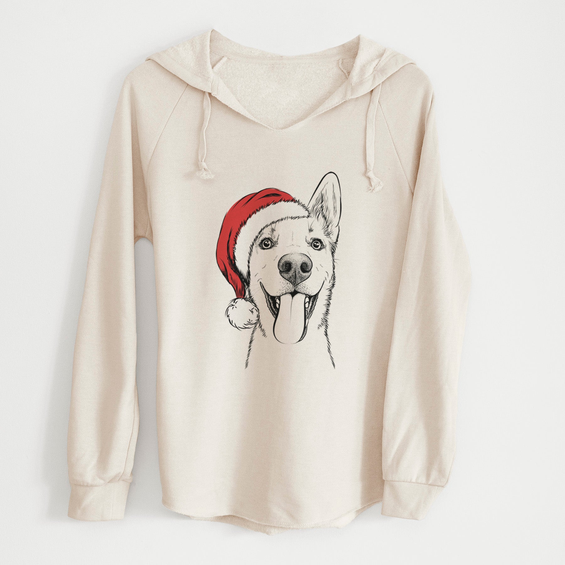 Santa Arlo the Husky Shepherd Mix - Cali Wave Hooded Sweatshirt