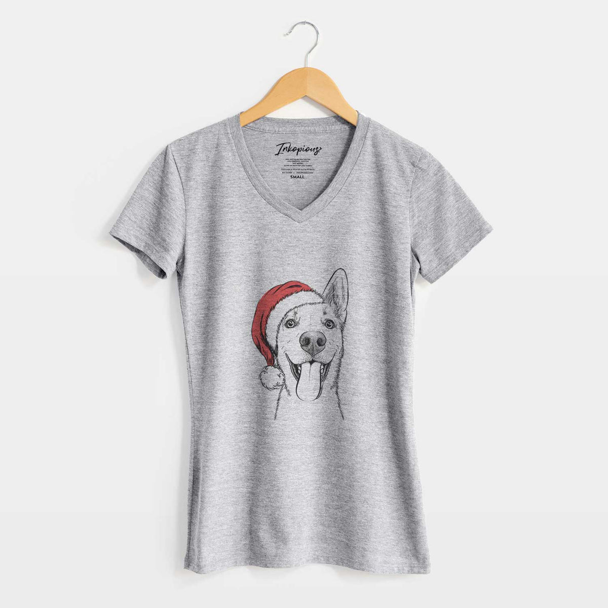 Santa Arlo the Husky Shepherd Mix - Women's V-neck Shirt