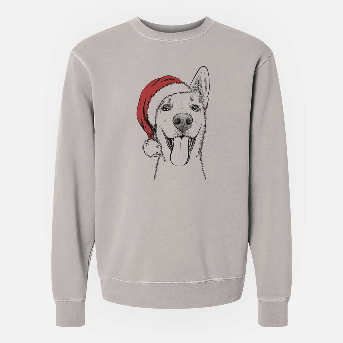 Santa Arlo the Husky Shepherd Mix - Unisex Pigment Dyed Crew Sweatshirt