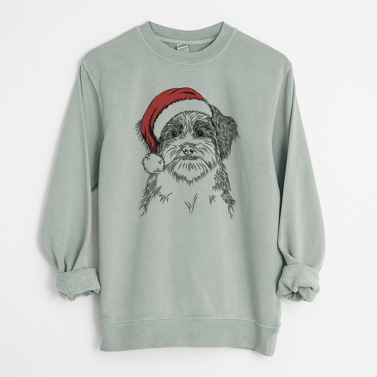 Santa Asa the Havanese - Unisex Pigment Dyed Crew Sweatshirt
