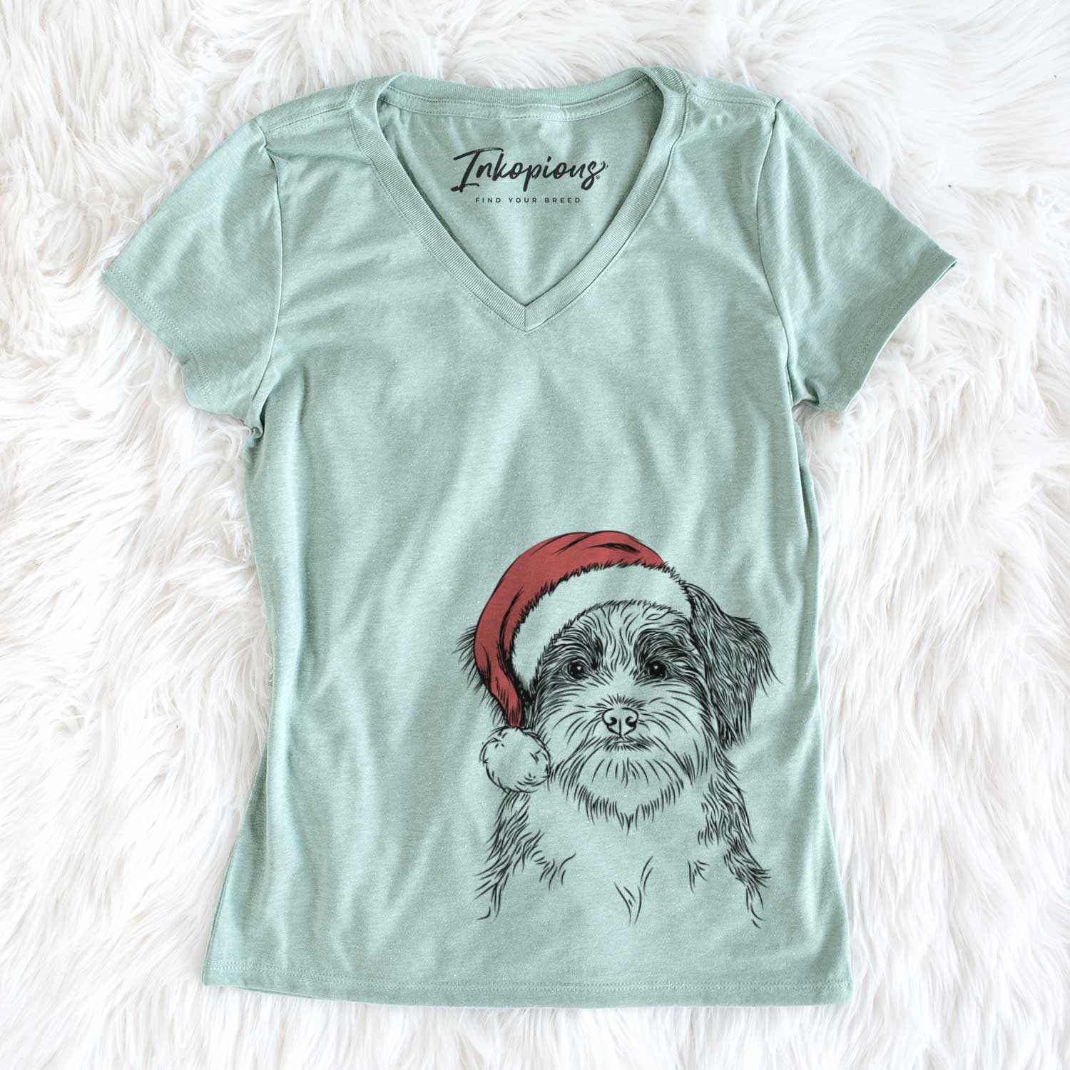 Santa Asa the Havanese - Women's V-neck Shirt