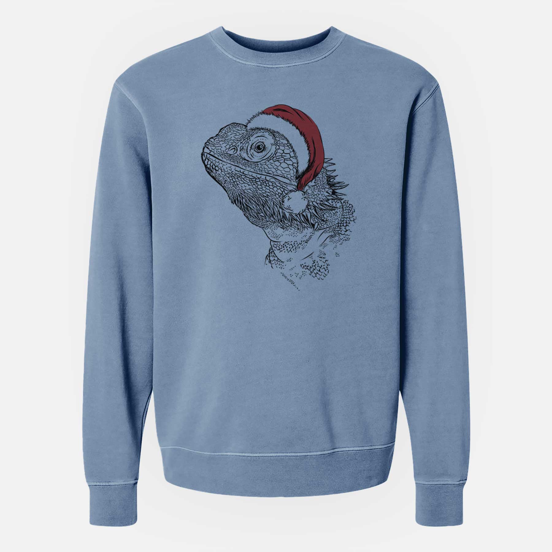 Santa Ash the Bearded Dragon - Unisex Pigment Dyed Crew Sweatshirt