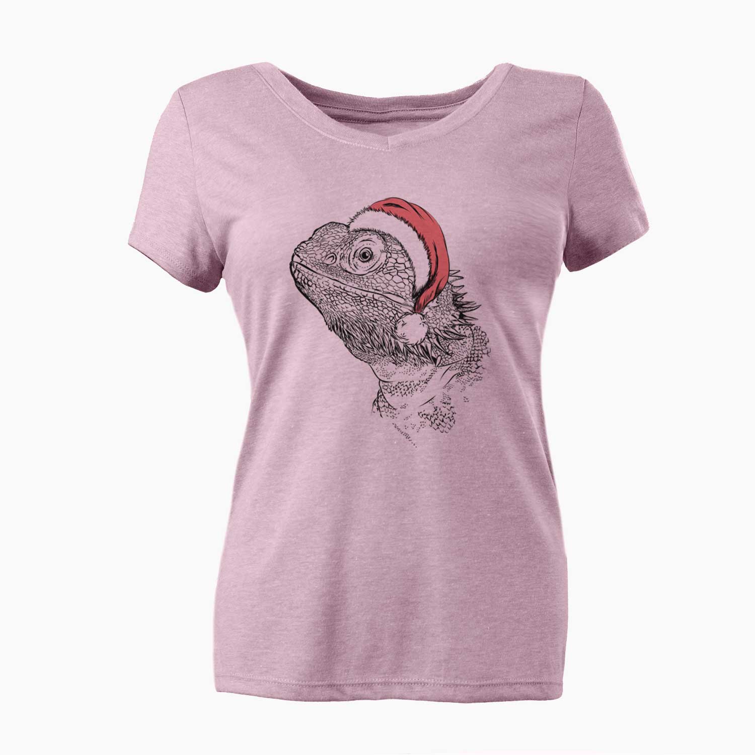 Santa Ash the Bearded Dragon - Women's V-neck Shirt