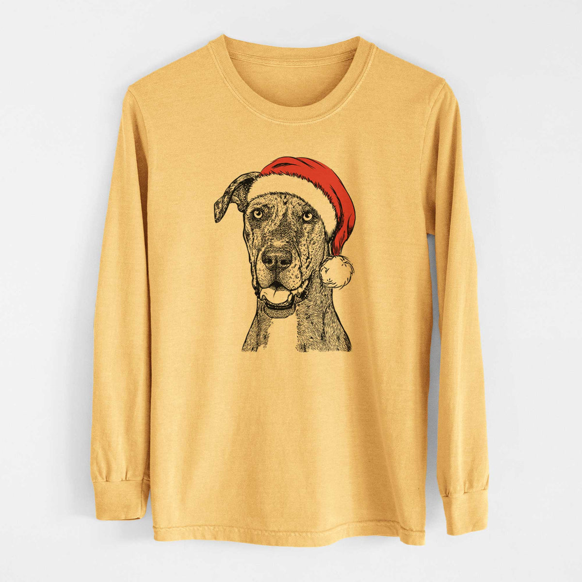 Santa Athena the Merle Great Dane - Heavyweight 100% Cotton Long Sleeve