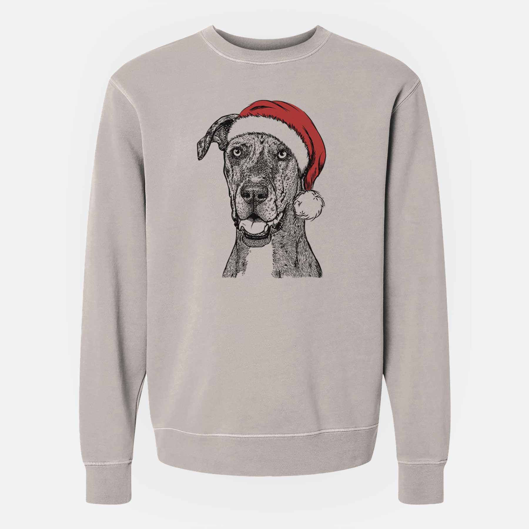 Santa Athena the Merle Great Dane - Unisex Pigment Dyed Crew Sweatshirt