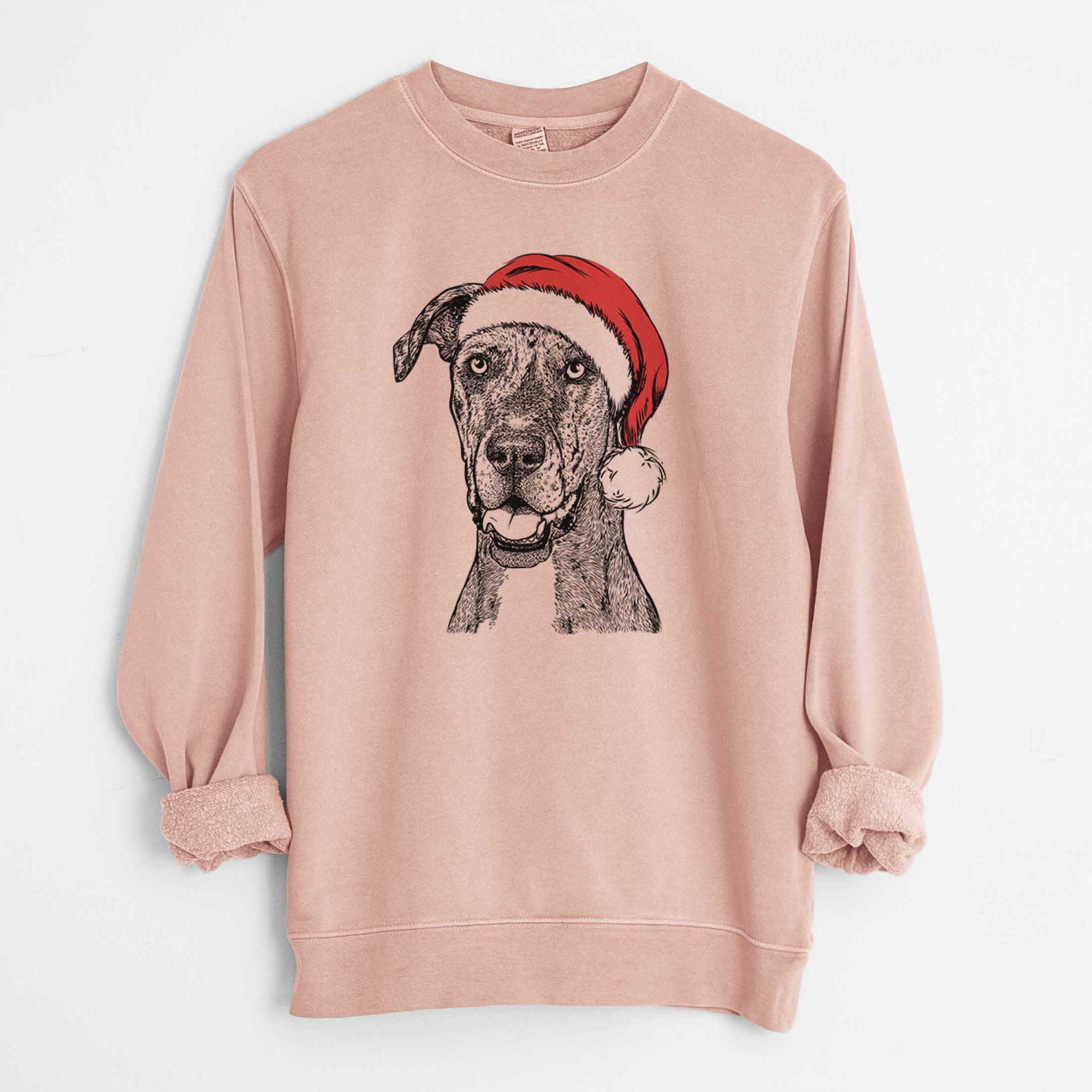 Santa Athena the Merle Great Dane - Unisex Pigment Dyed Crew Sweatshirt