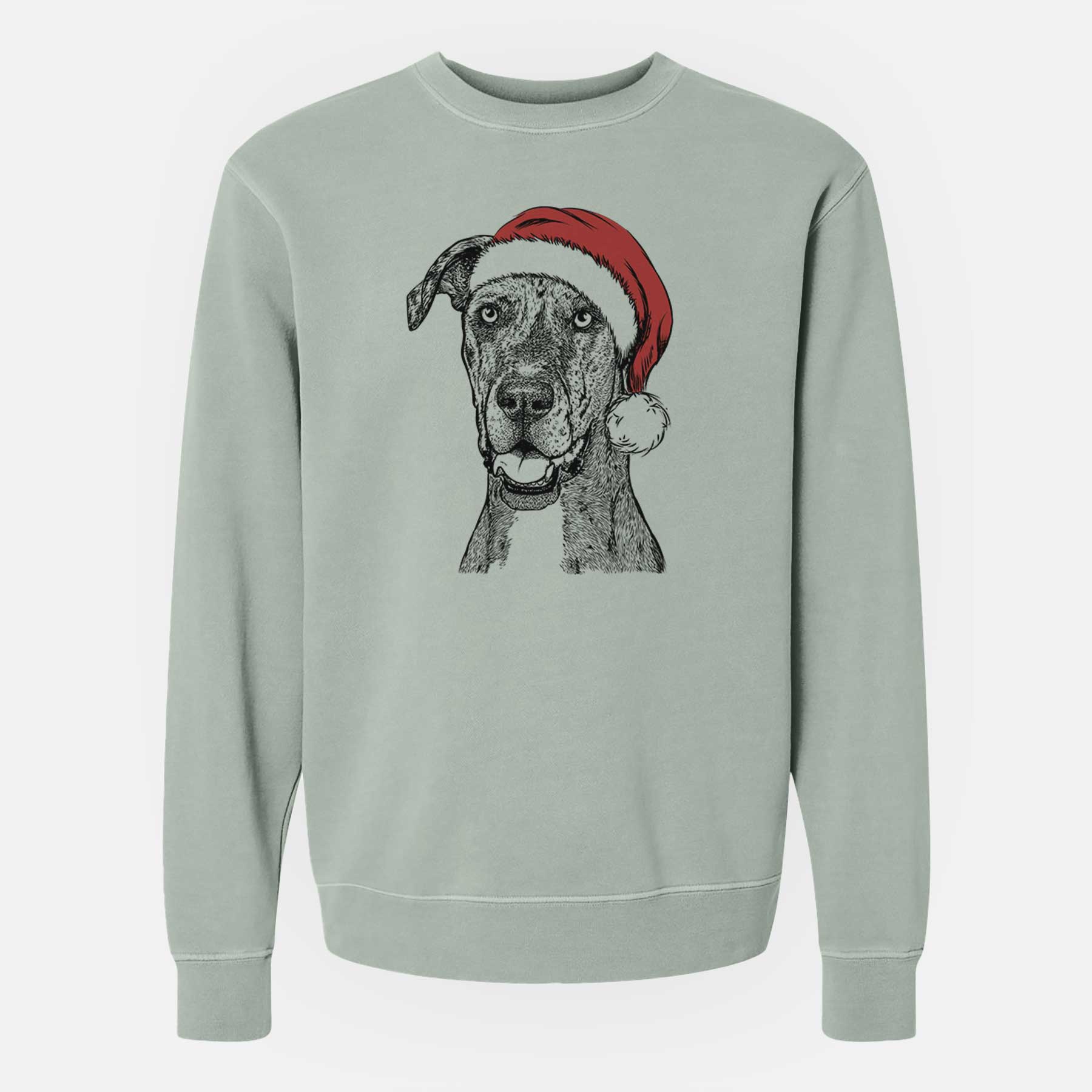 Santa Athena the Merle Great Dane - Unisex Pigment Dyed Crew Sweatshirt