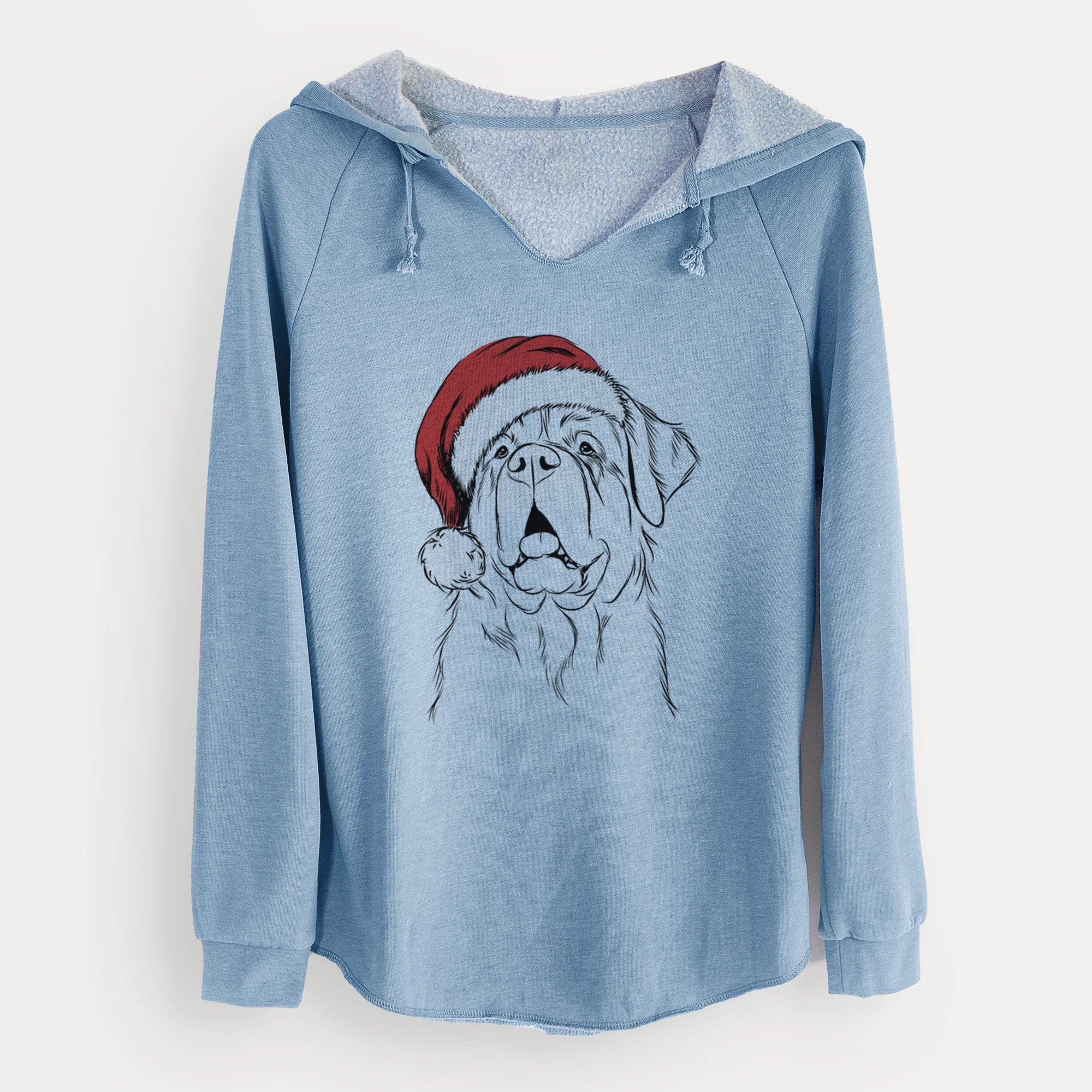 Santa Atlas the Saint Bernard - Cali Wave Hooded Sweatshirt