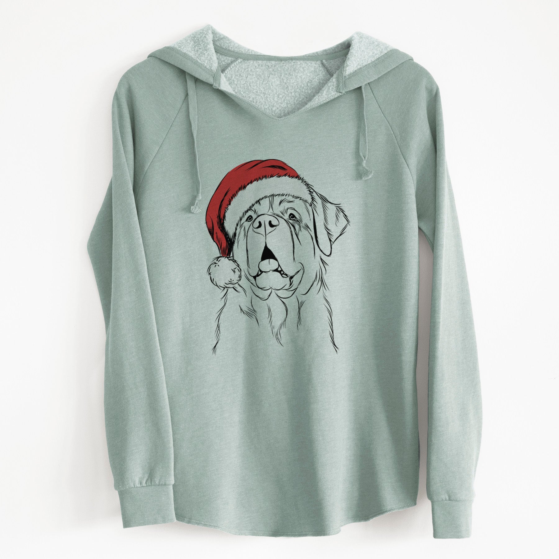 Santa Atlas the Saint Bernard - Cali Wave Hooded Sweatshirt