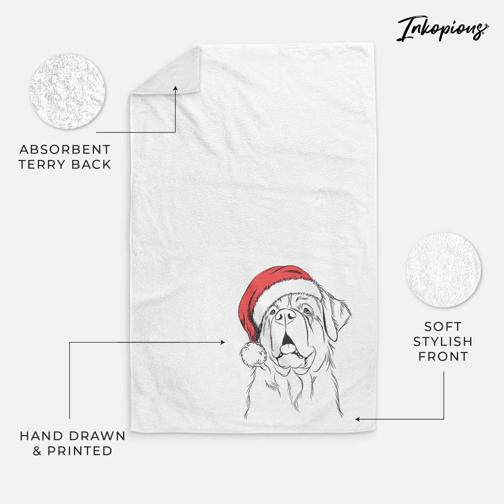 Atlas the Saint Bernard Decorative Hand Towel