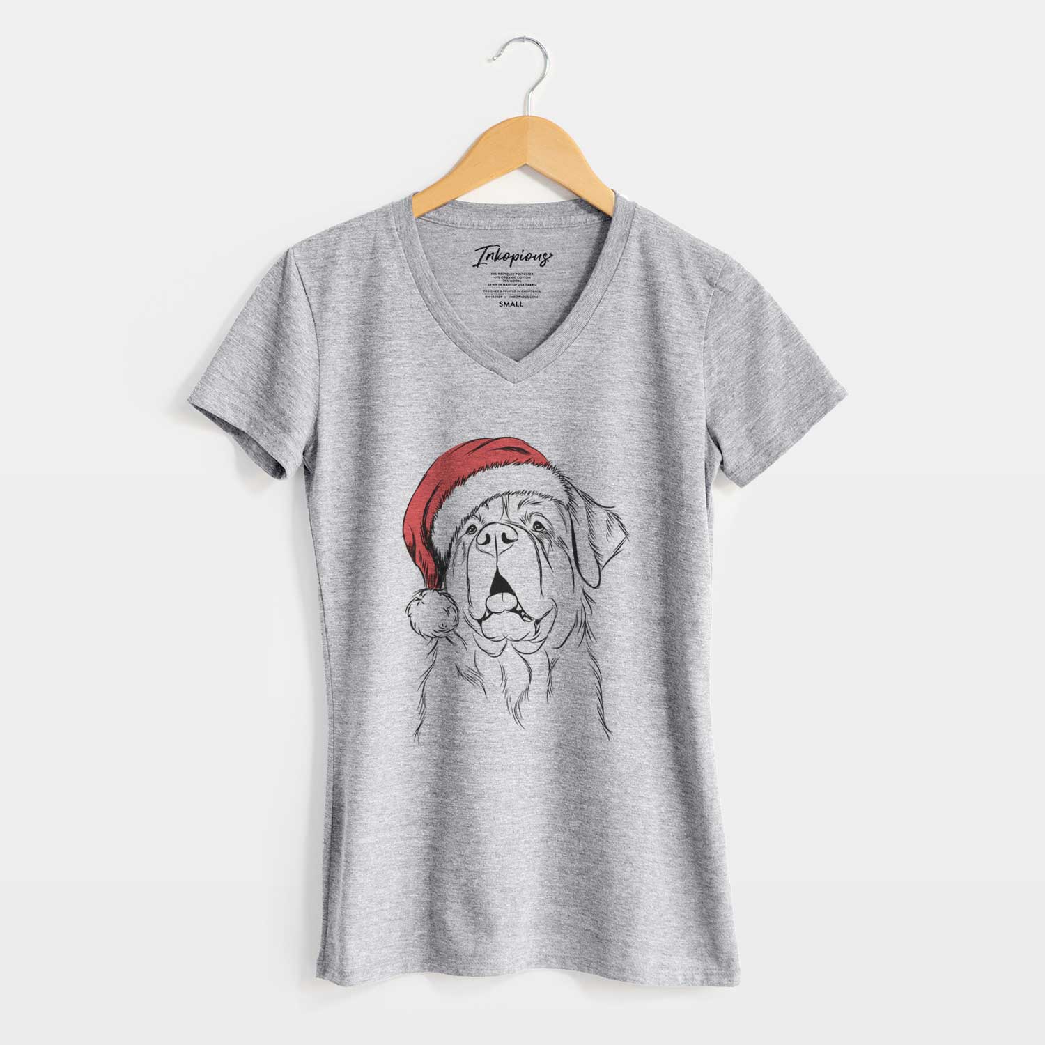 Santa Atlas the Saint Bernard - Women's V-neck Shirt