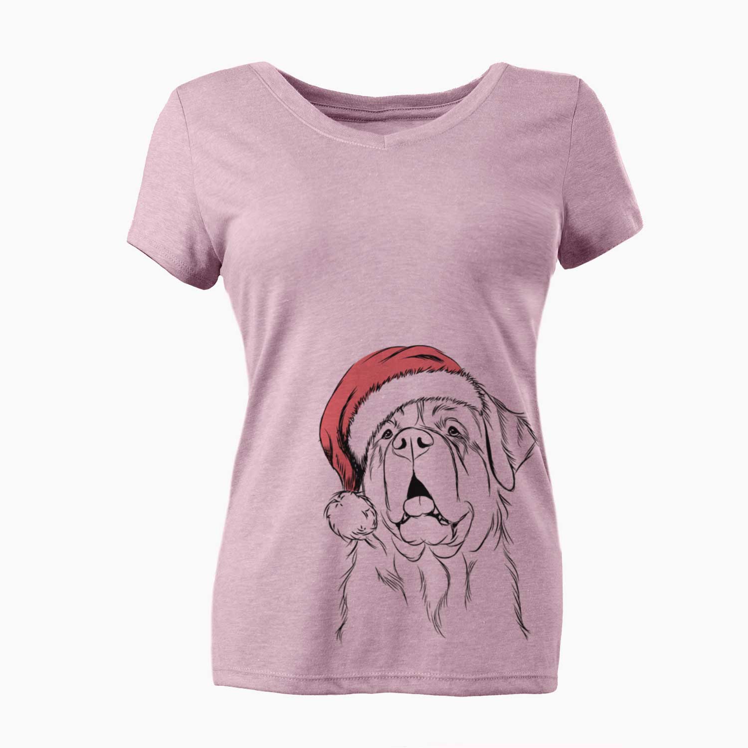 Santa Atlas the Saint Bernard - Women's V-neck Shirt