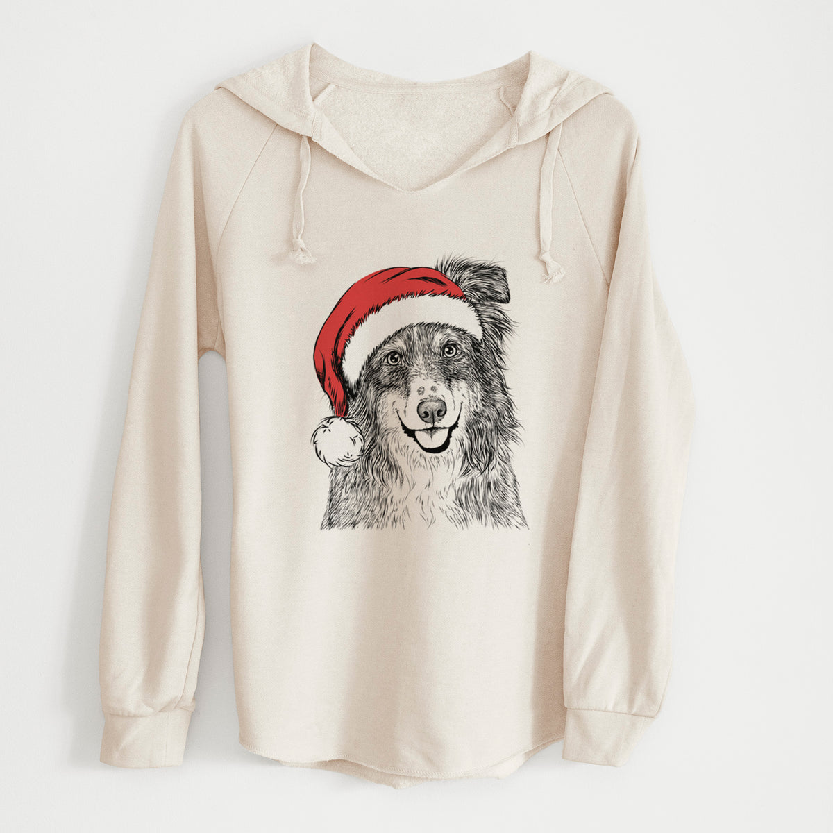 Santa Aushe the Australian Shepherd - Cali Wave Hooded Sweatshirt