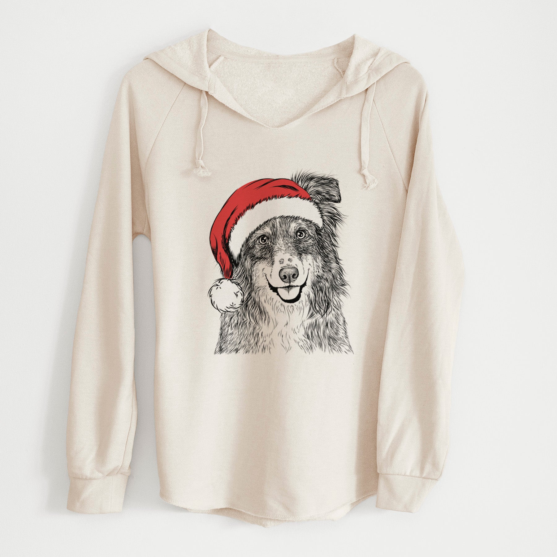 Santa Aushe the Australian Shepherd - Cali Wave Hooded Sweatshirt