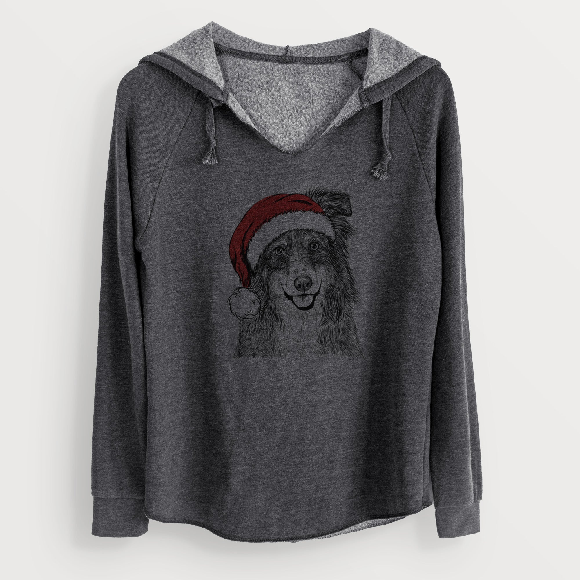 Santa Aushe the Australian Shepherd - Cali Wave Hooded Sweatshirt