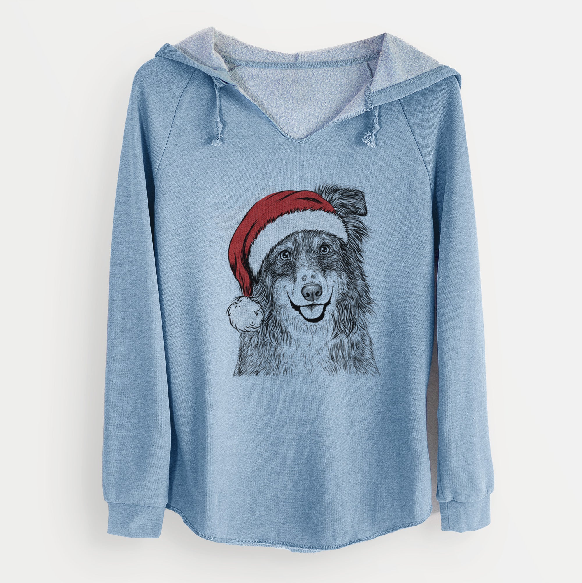 Santa Aushe the Australian Shepherd - Cali Wave Hooded Sweatshirt