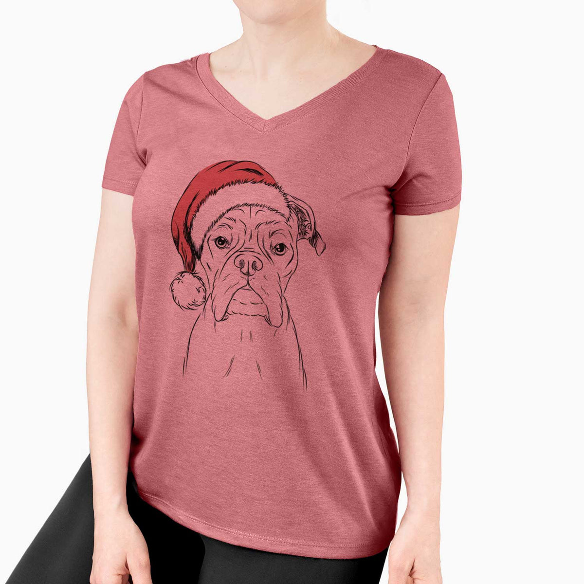 Santa Axel the Boxer - Women's V-neck Shirt