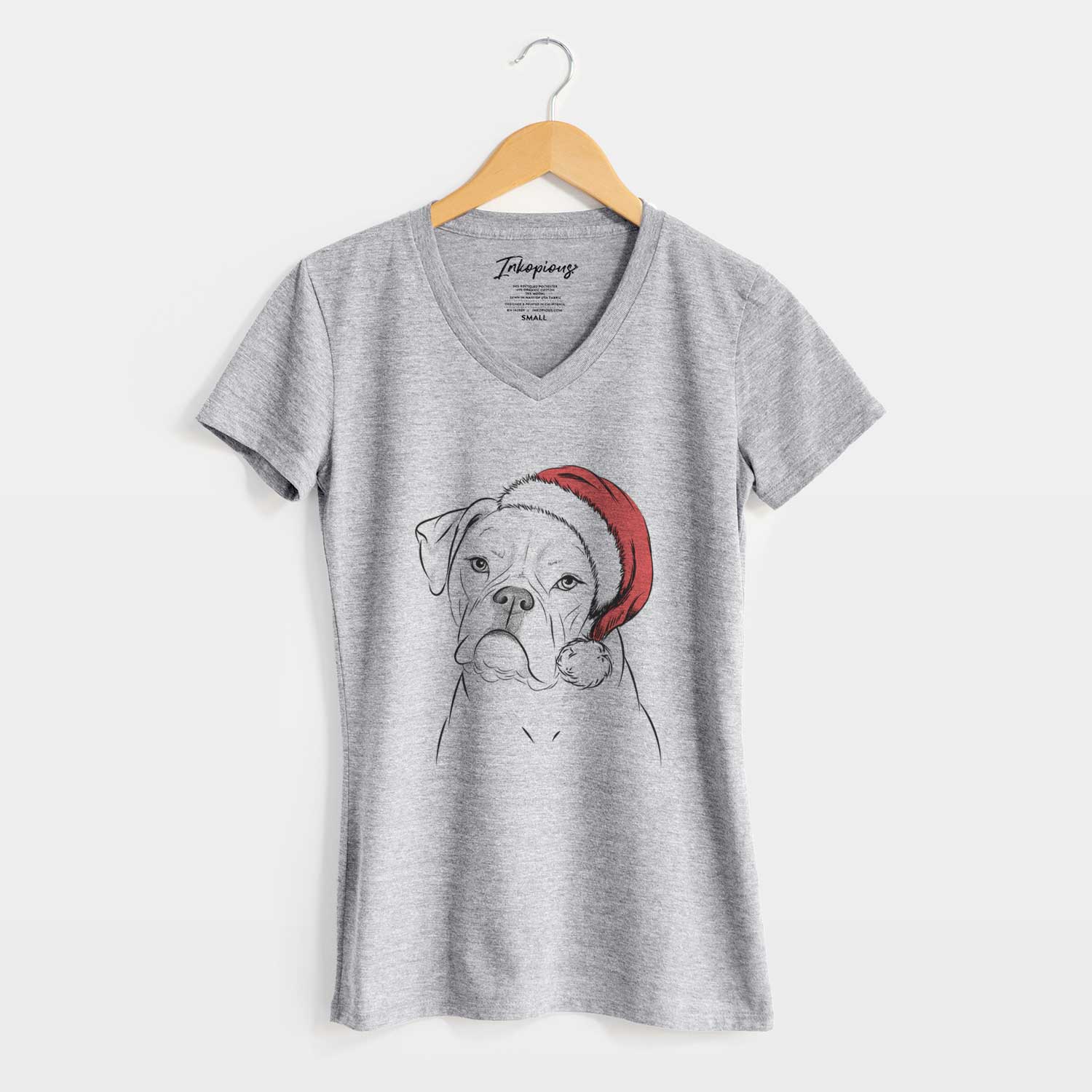 Santa Babe the AmericanBulldog - Women's V-neck Shirt