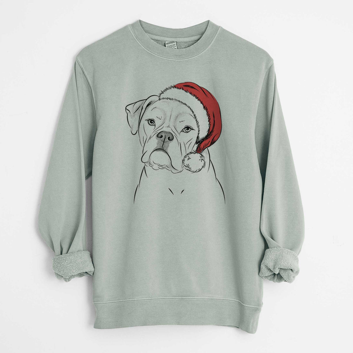 Santa Babe the AmericanBulldog - Unisex Pigment Dyed Crew Sweatshirt